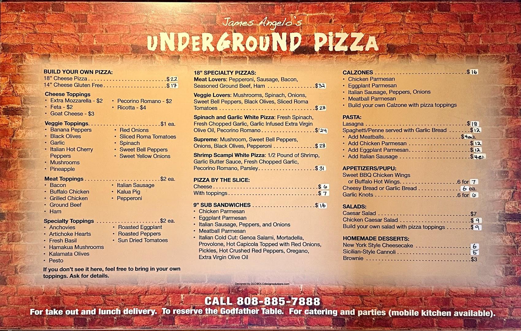 James Angelo's Underground Pizza